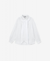 Блузка с рюшей белая Gulliver, школьная форма для девочек  фото, kupilegko.ru